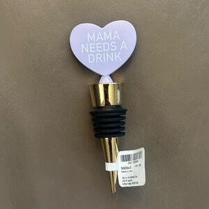 “MAMA NEEDS A DRINK” Purple Heart Wine Stopper